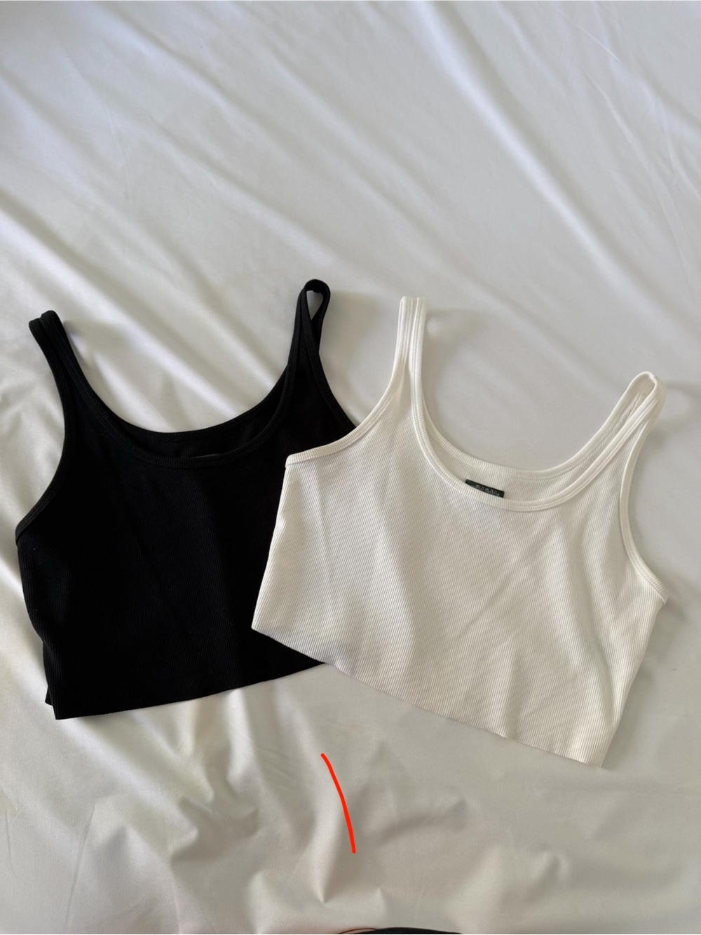 Target Black & White Ribbed Tank Crop Tops - Duo Pack